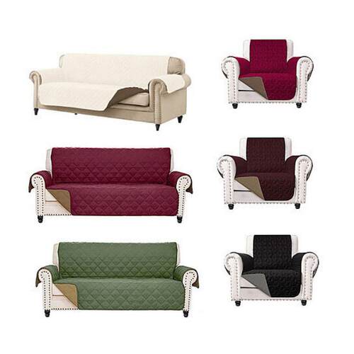 双人三人沙发巾沙发套Reversible Microfiber Slipcover Sofa