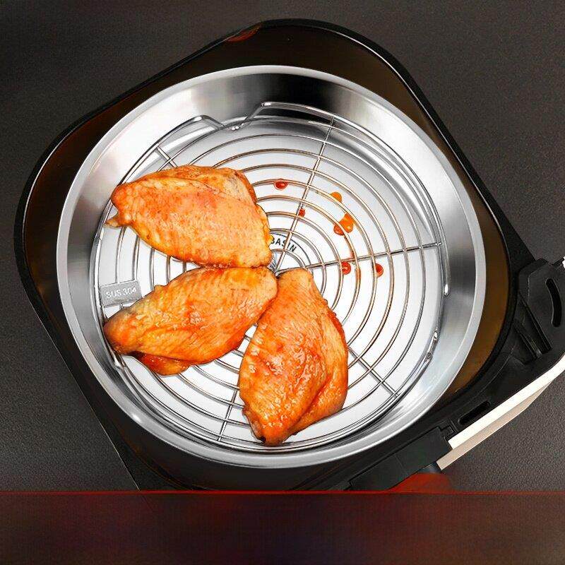 食品级316不锈钢空气炸锅专用的烤盘圆形披萨蛋糕里面的模具配件