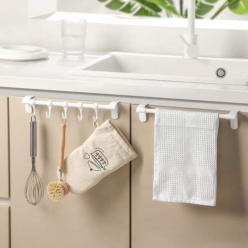 No-drill hanging kitchen storage rack, cabinet door clip han