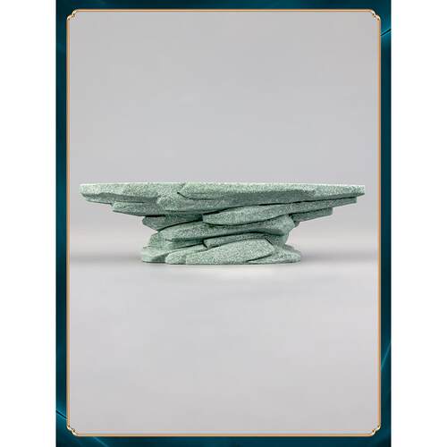 豆豆集蓝色砂岩底座配件新中式国风创意桌面饰品假山鱼缸景观