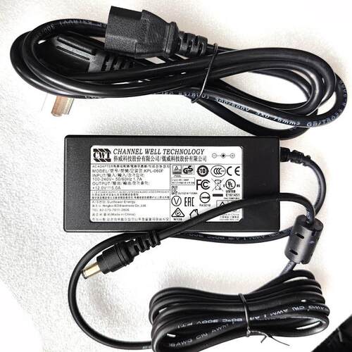 CWT侨威科技 监控 KPL-060F 电源适配器 12V5A 充电器 DC圆孔5.5m