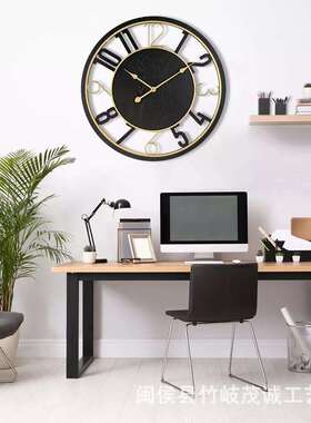 跨热卖tem钟表亚马逊爆款静音境创意时钟复古铁艺HRSK-001装饰u式
