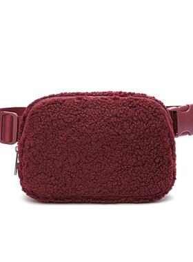 Same lamb fleece waist bag sports chest bag crossbody bag o