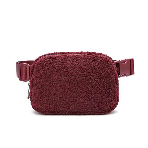 Same lamb fleece waist bag sports chest bag crossbody bag o