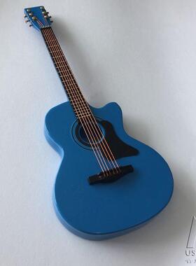 新款仿迷你乐器缺角民谣吉他模型迷你马丁礼民谣真木吉他摆件生日