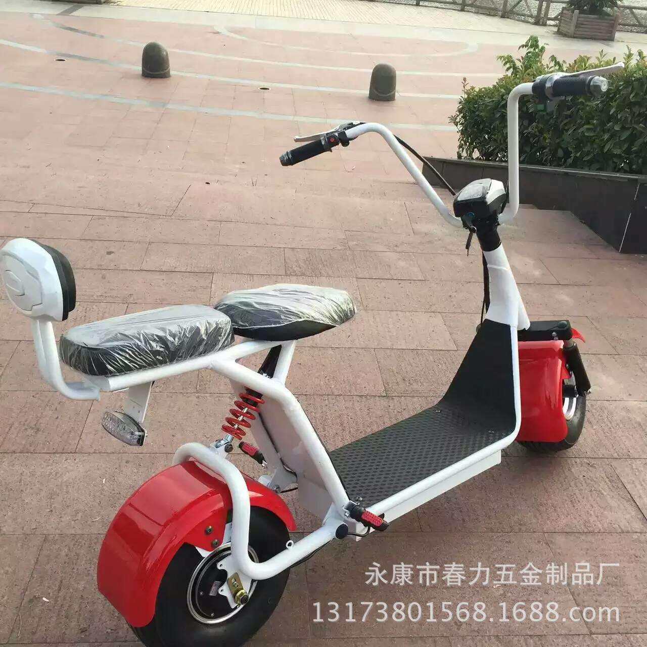前后减震6寸48V或60V后座小哈雷代步车电动踏板车滑板越野上班