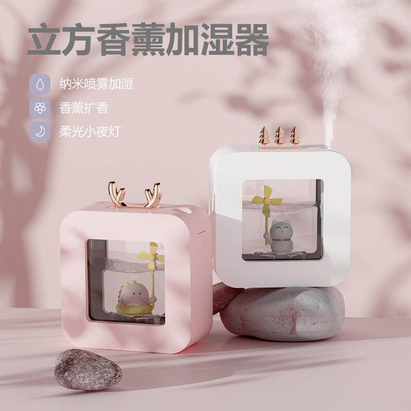 soip小型家用卧室可爱卡通usb加湿器车载香薰夜灯萌宠清新静音
