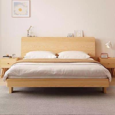 全实木1床双人1.8x2米主卧大床用家1.米小BFH户型出租房.2m单人5