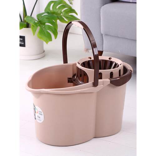 加厚塑料拖把挤水桶手压墩布桶带滑轮拖布甩干桶圆头墩布包邮