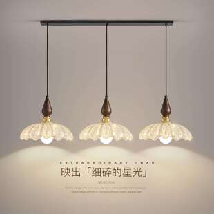 头餐2厅吊灯式中古风古高级感禅意金箔法花复瓣三餐厅饭桌吧台吊