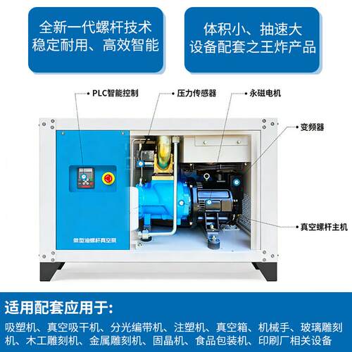 W7.5K永变频螺杆式真空泵工业级装吸塑机食品包用MS-450VS空压机