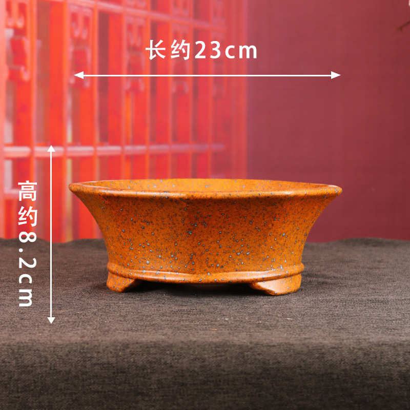 高温精品治透气半吸水盆盆景简约张诚烧利器圆手工柴cs22养花