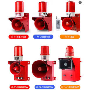 高分贝语音消防火灾声光报警器工业企业矿用警报器行车报警器220V