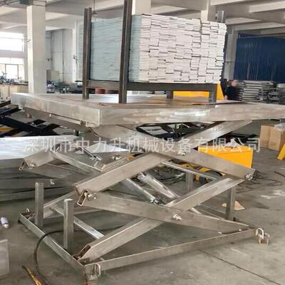 1吨全不锈钢升降平台固定式剪叉平台04电动液压装卸升降台