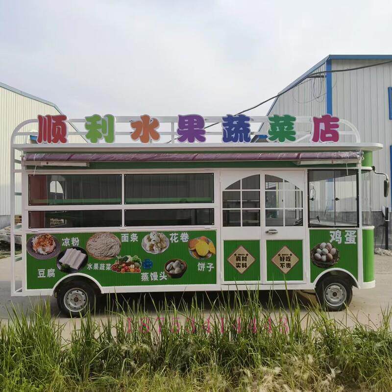 电动餐车多功能小吃车移动水果蔬菜车美甲美发服装车流动摆摊商业