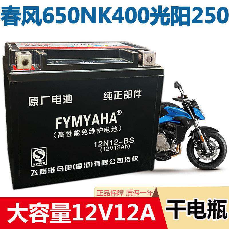 12N12A-BS大排量机车电瓶250/光阳赛艇/竞速400机车电池