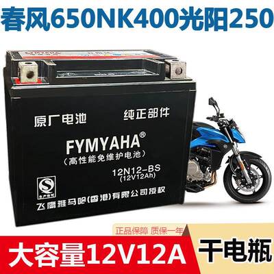 机车电瓶YTX12A春风650NK400光阳250赛艇300电池12V12AH蓄电池