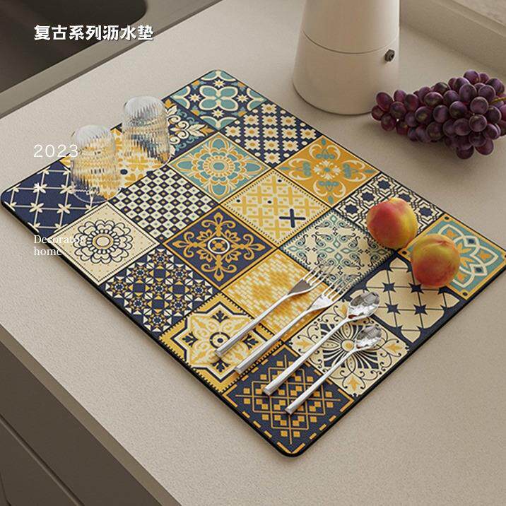 厨房沥水垫科技布餐具碗盘碗筷控水垫桌面茶垫杯垫台面吸水垫