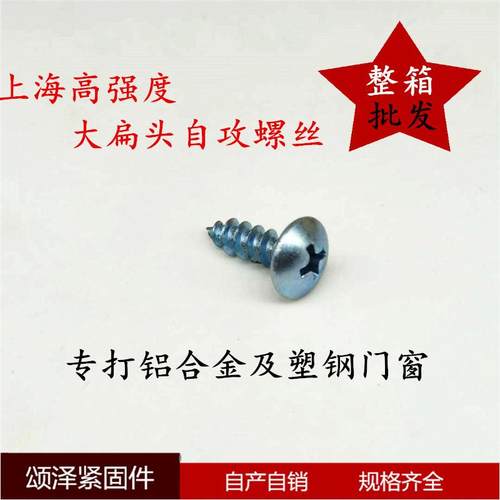 上海高强度大扁头自攻螺丝 十字槽扁圆头自攻丝蓝白蘑菇头自攻钉