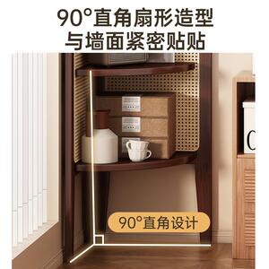 批三角转角柜客厅复古墙角展示收纳置物架卧室轻奢藤编储物拐角柜