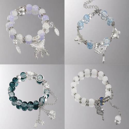 Butterfly Bracelet跨境爆款高级感琉璃蝴蝶串珠手炼女闺蜜礼物