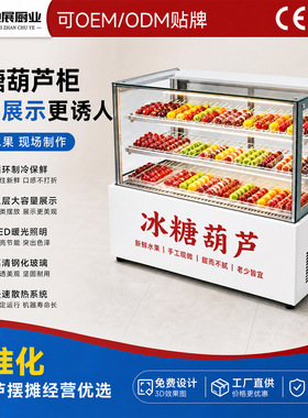 冰糖葫芦展示柜风冷无霜除雾三层小串三轮车载摆摊除湿冷藏保鲜柜