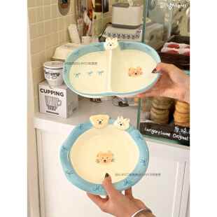 ClayCO可爱猫咪手绘釉下彩陶瓷餐具精致家用小碗沙拉碗甜品盘