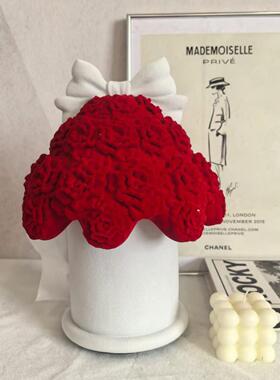 植绒纸巾盒树屋奶油家用卧室抽纸盒客厅茶几高颜值创意可爱装饰品