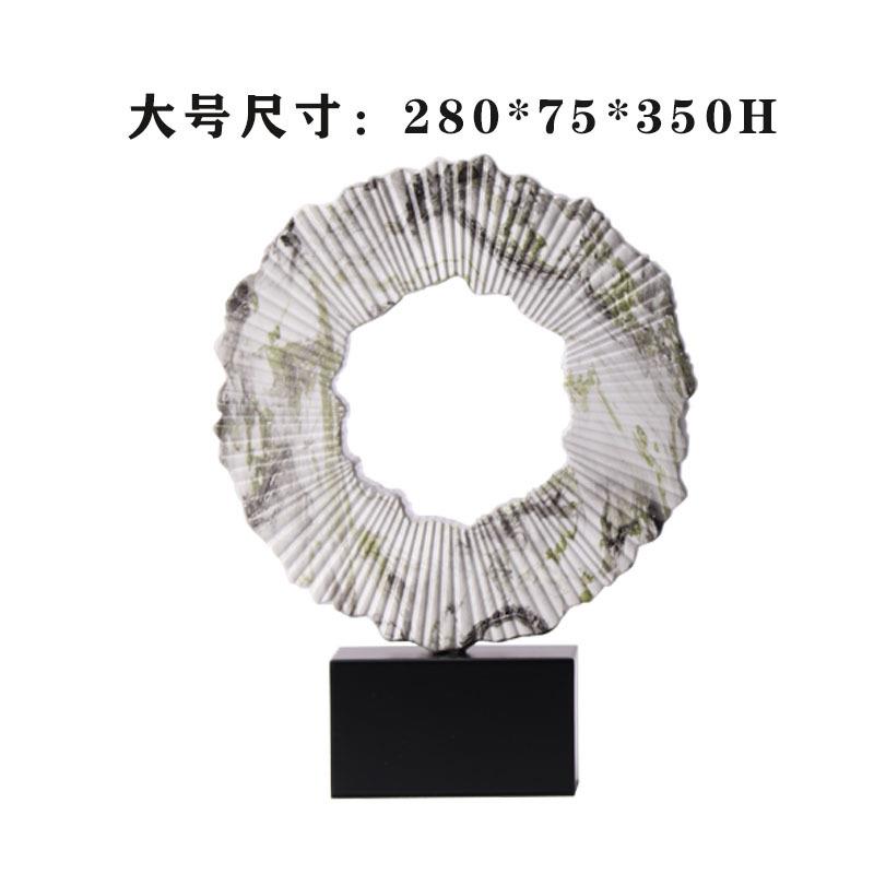 创意新中式现代金属树脂抽象花样摆件样板房售楼处书架艺术品摆件