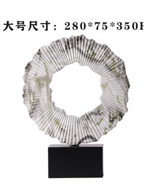 创意新中式现代金属树脂抽象花样摆件样板房售楼处书架艺术品摆件