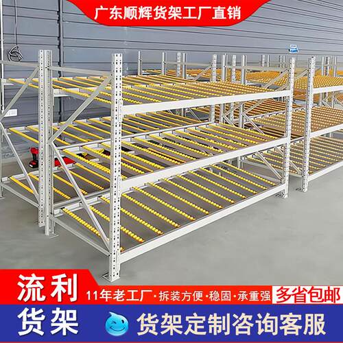 仓储流利货架可移动轮滚轮工厂车间仓库库房储藏置物架流利货架