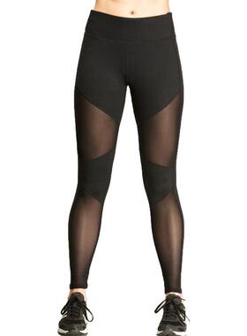 Four needle six thread yoga pants with triangular mesh