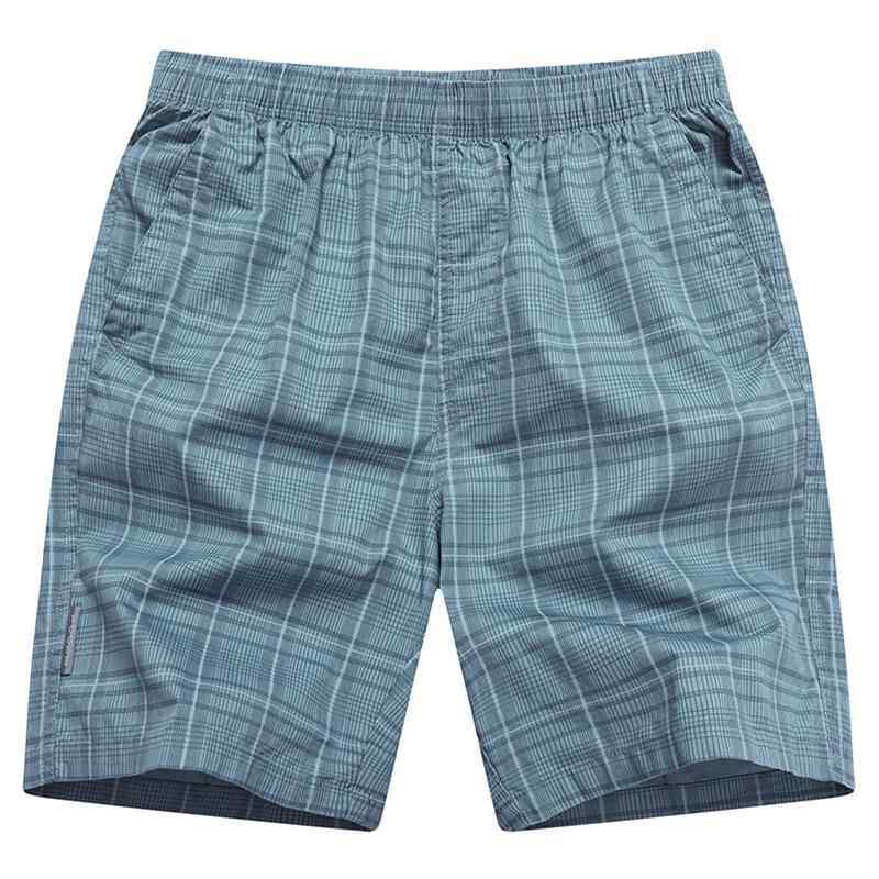 MAROLIO~高档格子短裤男款宽松纯棉五分裤运动休闲透气冰丝沙滩裤