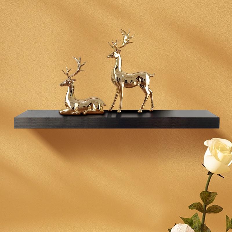 墙上置物架实木一字隔板黑色墙壁书架电视墙装饰架墙板木板可新款