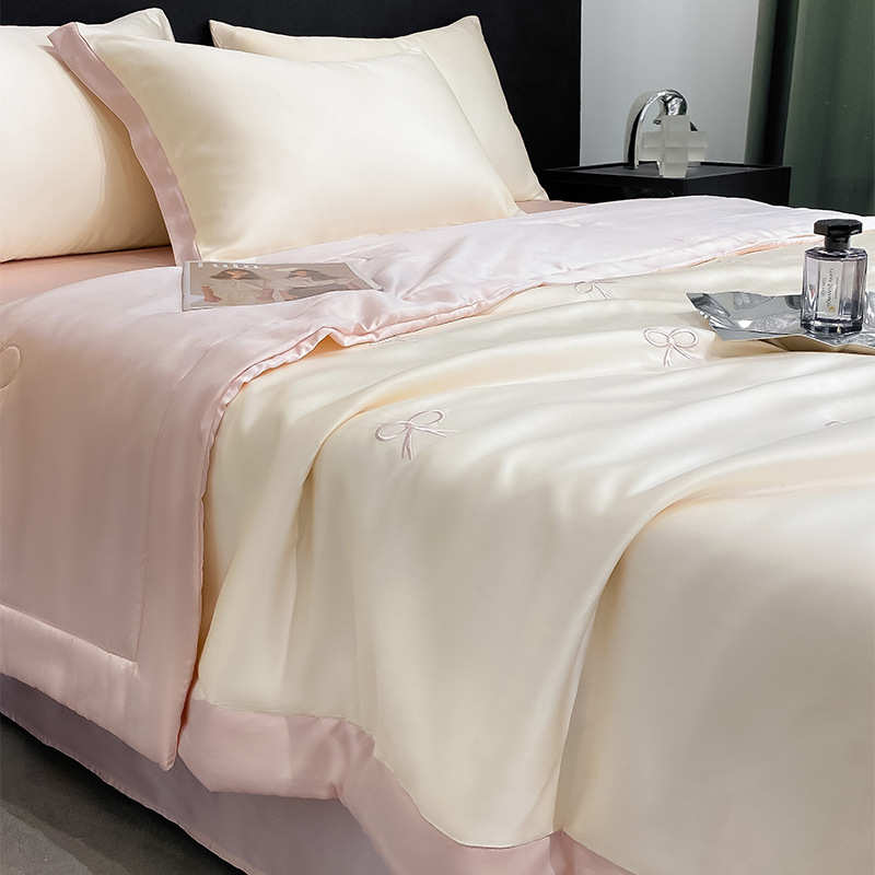 水洗四被感学生宿舍夏薄被丝滑被单可夏季件套三件套子双人空调凉