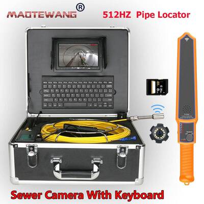 管道内窥镜带键盘与定仪器工业级高清摄像机下水道破损定位测堵仪