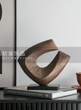中古玄关雕塑艺术品家居样板房展厅酒店办公室酒柜抽象装饰摆件