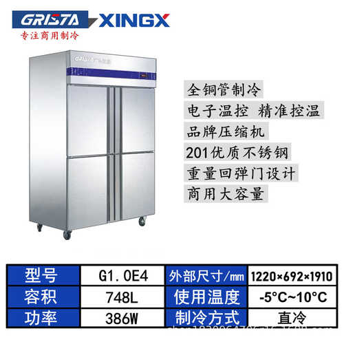 冷柜商用e不锈钢柜柜冷冻厨房广东柜星星xingx大容量款冷冻双温