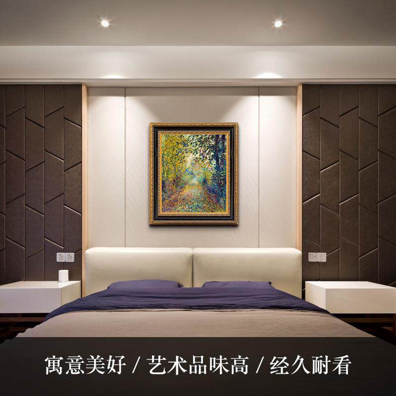 林中秋色欧式美式竖版餐厅走廊玄关风景版画油画现代装饰画新品
