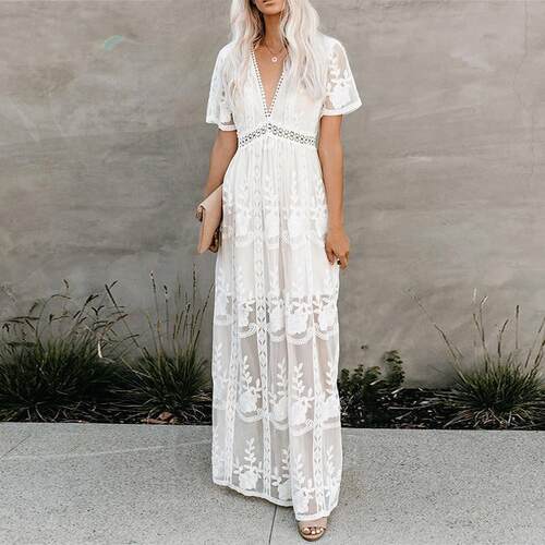 Women's lace long sleeved collar dress 女装蕾丝长袖领连衣裙