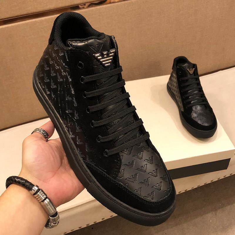 香港专柜秋季真皮男高帮板鞋韩版潮男皮鞋短靴内增高英伦休闲男鞋