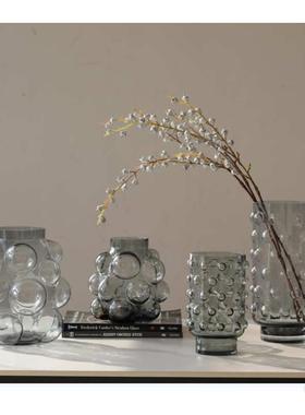 简约创意泡泡大肚子玻璃花瓶酒店样板间客厅软装工艺品装饰摆件