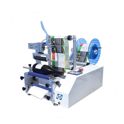 半自动圆瓶贴标机双面贴标不干胶标签机塑料瓶软管玻璃瓶贴标设备