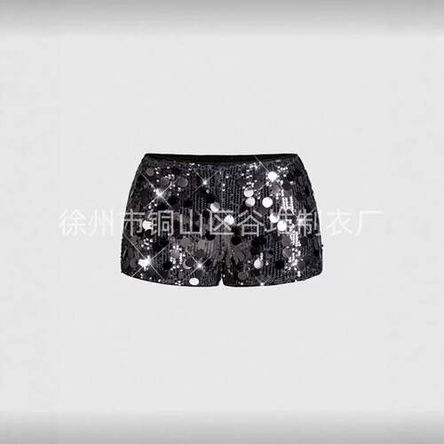 Women'S Sequin Punk Mini Fashionable Ultra-Low-Rise Fitted