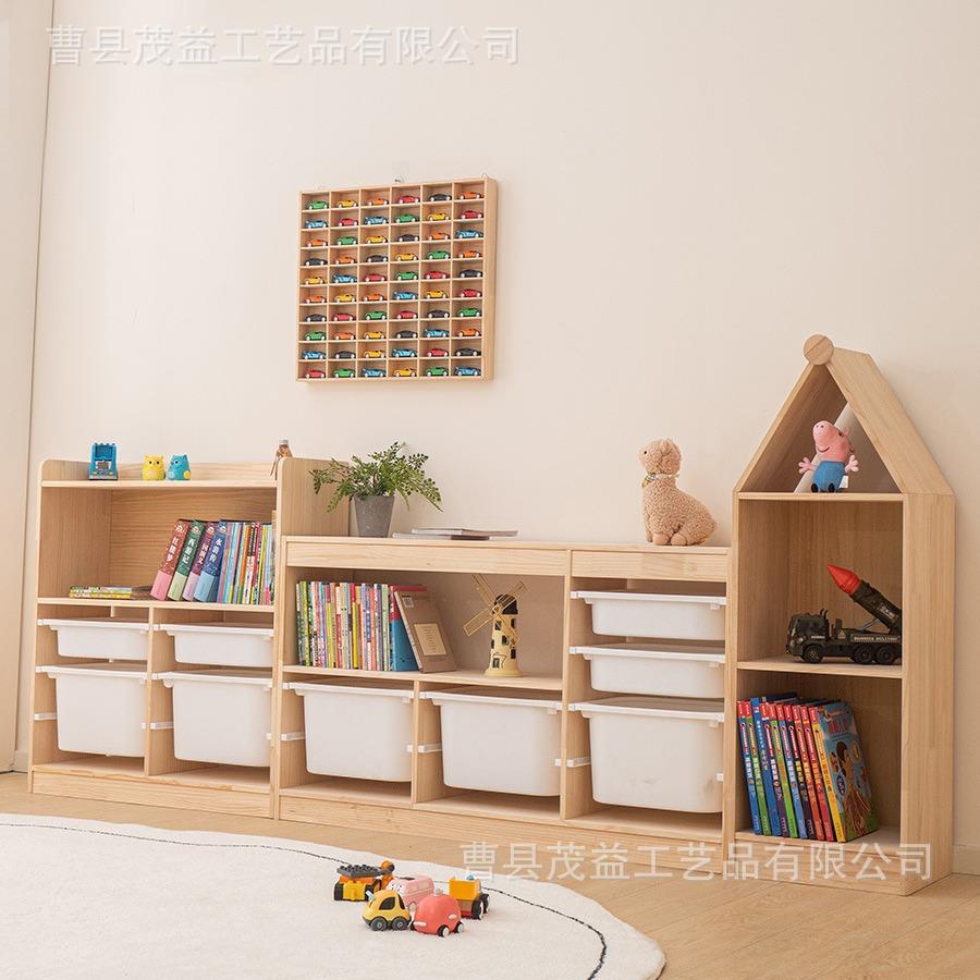 实木儿儿童玩具玩具收纳柜绘本柜置物童架客厅收宝宝书架书车柜小