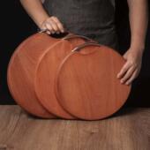 正宗乌檀木砧板蚬木切菜板实木圆菜板厨房便利贴留言板整木剁骨头