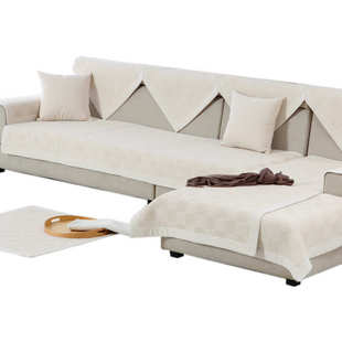 米防滑纯色染色布沙发垫沙发垫靠背无皮通用巾罩白色四季艺套扶手