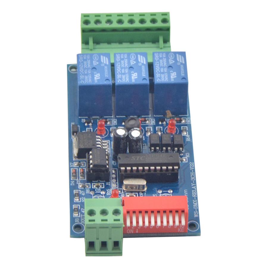 LED继电器 dmx512解码板继电器模组rgb控制WS-DMX-RELAY-3CH-BAN