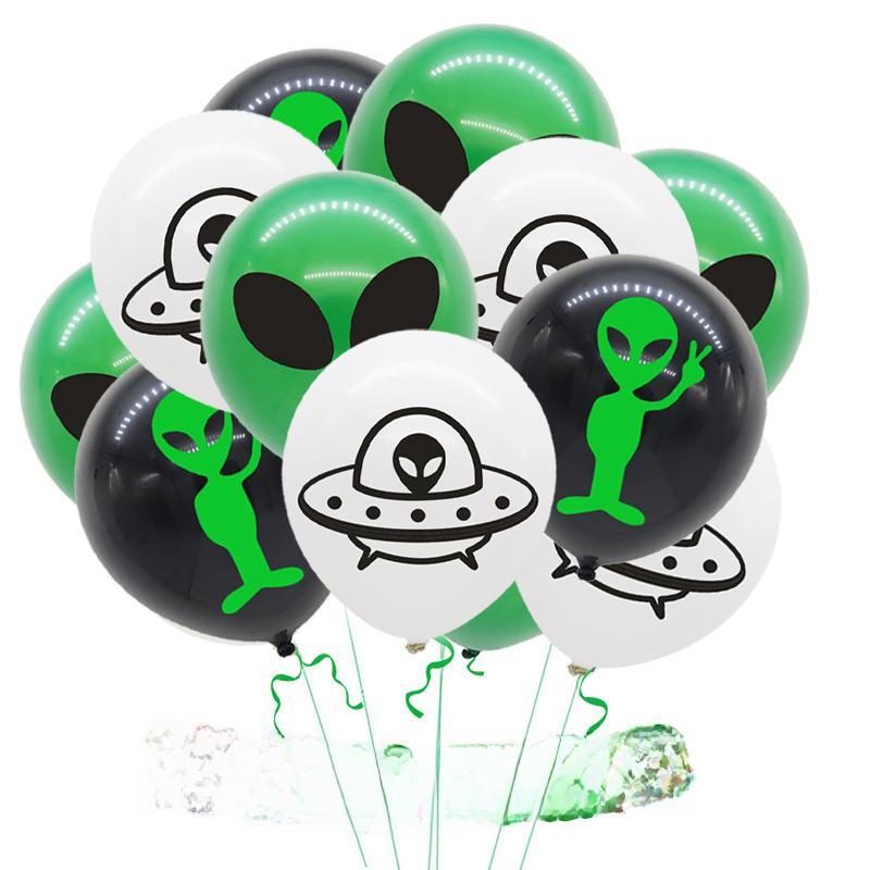 外星人气球宇航员飞碟安排儿童生日派对装饰背景乳胶气球套装