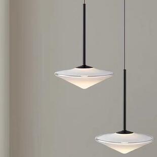 极简餐厅吧台高级感小吊灯北欧简约艺术设计轻奢垂线玻璃单头吊灯